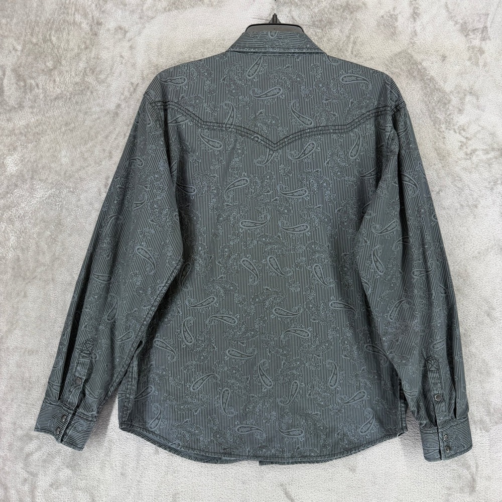 Cody James Shirt Mens Large CMH16W9 Regular Fit Grey Paisley Western EUC - Picture 10 of 11